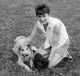 Mary Jo (Brigham) Nagel with family pets Snoopy and Rebel.