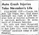 Auto Crash Injuries Take Nevadan's Life - Claude Myron Abbott