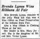 Brenda Lynas wins Ribbons.