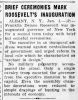 Brief Ceremonies Mark Roosevelt's Inauguration.