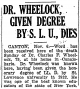 Charles Francis Wheelock Honorary Degree.
