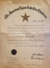 PFC Charles Leverett American Legion Gold Star Certificate