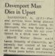 Davenport Man Dies In Upset - Albert William Lamp