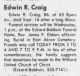 Edwin Ray Craig Obituary