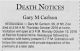 Gary Carlson Death Notice
