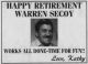 Happy Retirement Warren Secoy