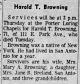 Harold Theodore Browning Obituary