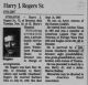 Harry Rogers Sr. Obituary
