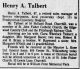 Henry Albert Talbert Obituary