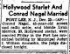 Hollywood Starlet And Conrad Nagel Married.