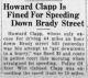 Howard Clapp Fined For Speeding