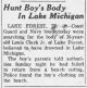 Hunt Boy's Body In Lake Michigan