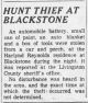 Hunt Thief At Blackstone - Harlynd Reynolds Had Items Stolen From Him