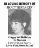 In Loving Memory Of Nancy (Teer) Snider