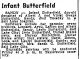Infant Butterfield Obituary.