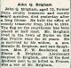 John Q Brigham Obituary.