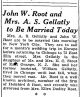 John W Root & Aletta Stout Marriage.