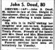 John Sheldon Doud Obituary