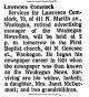 Lawrence Comstock Obituary