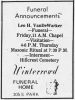 Leo H. Van De Warker Funeral Announcement