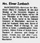 Mary (Freese) Zumbach Obituary