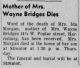 Mother Of Mrs Wayne Bridges Dies