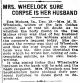 Mrs. Wheelock Sure Corpse Is Her Husband.