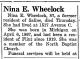 Nina E Wheelock Obituary.