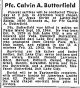 PFC Calvin A Butterfield Obituary.