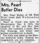 Pearl (Clark) Butler Death