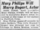 Mary Philips and Humphrey Bogart Marriage