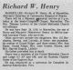 Richard Henry Obituary