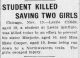 Student Killed Saving Two Girls