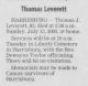 Thomas James Leverett Obituary