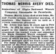Thomas Morris Avery Dies
