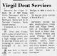 Virgil Frederick Dent Obituary