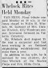 Willis Herman Wheelock Obituary (Note, The Newspaper Missed An e In His Last Name)
